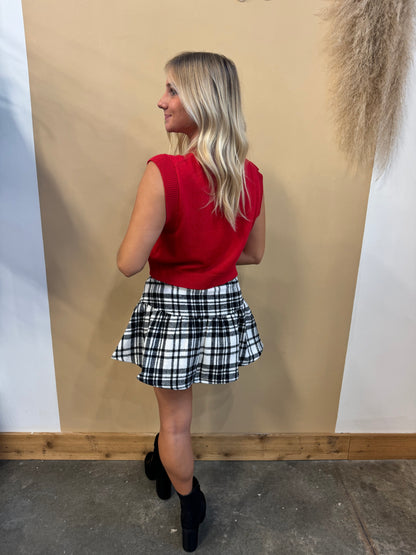 Plaid Ruffle Skort