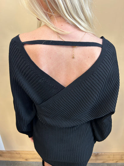 Holly Off Shoulder Sweater Dress - Arete Style