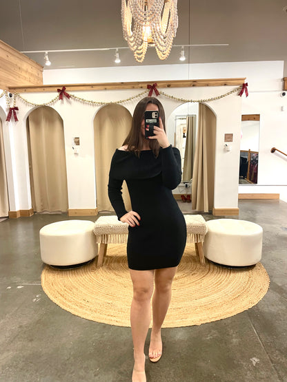 Off-Shoulder Sweater Dress