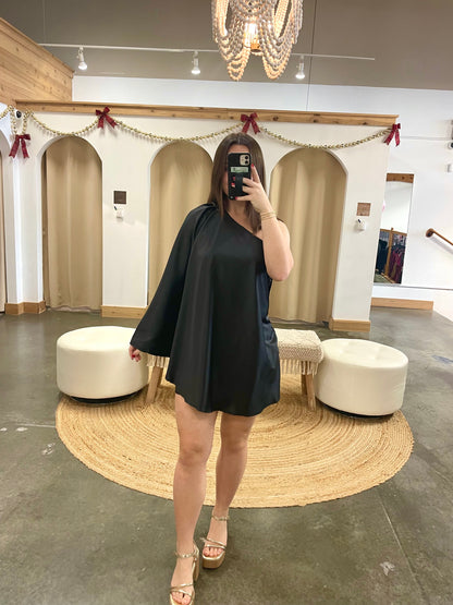 Britt Satin Drape Dress