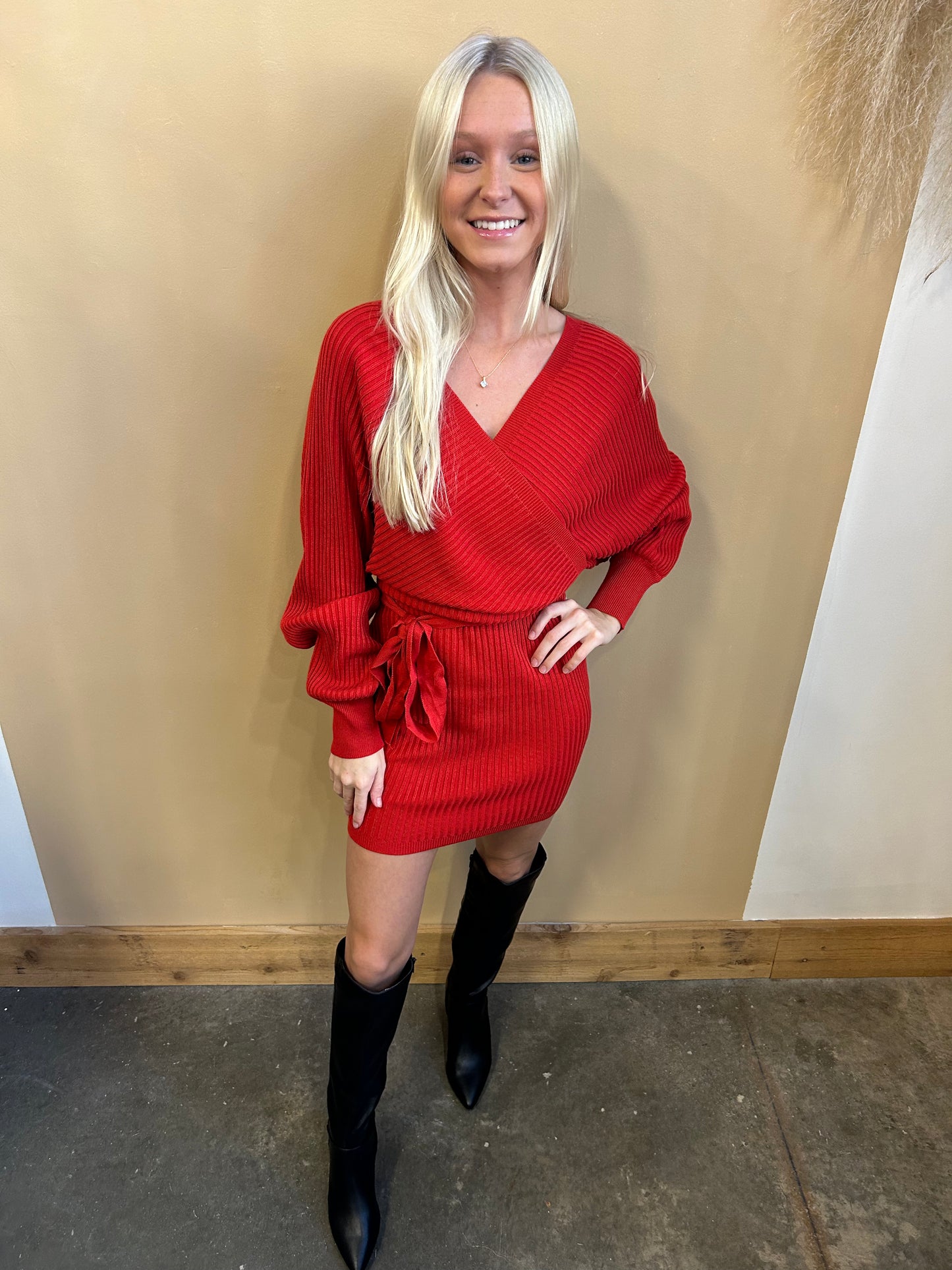 Holly Off Shoulder Sweater Dress - Arete Style