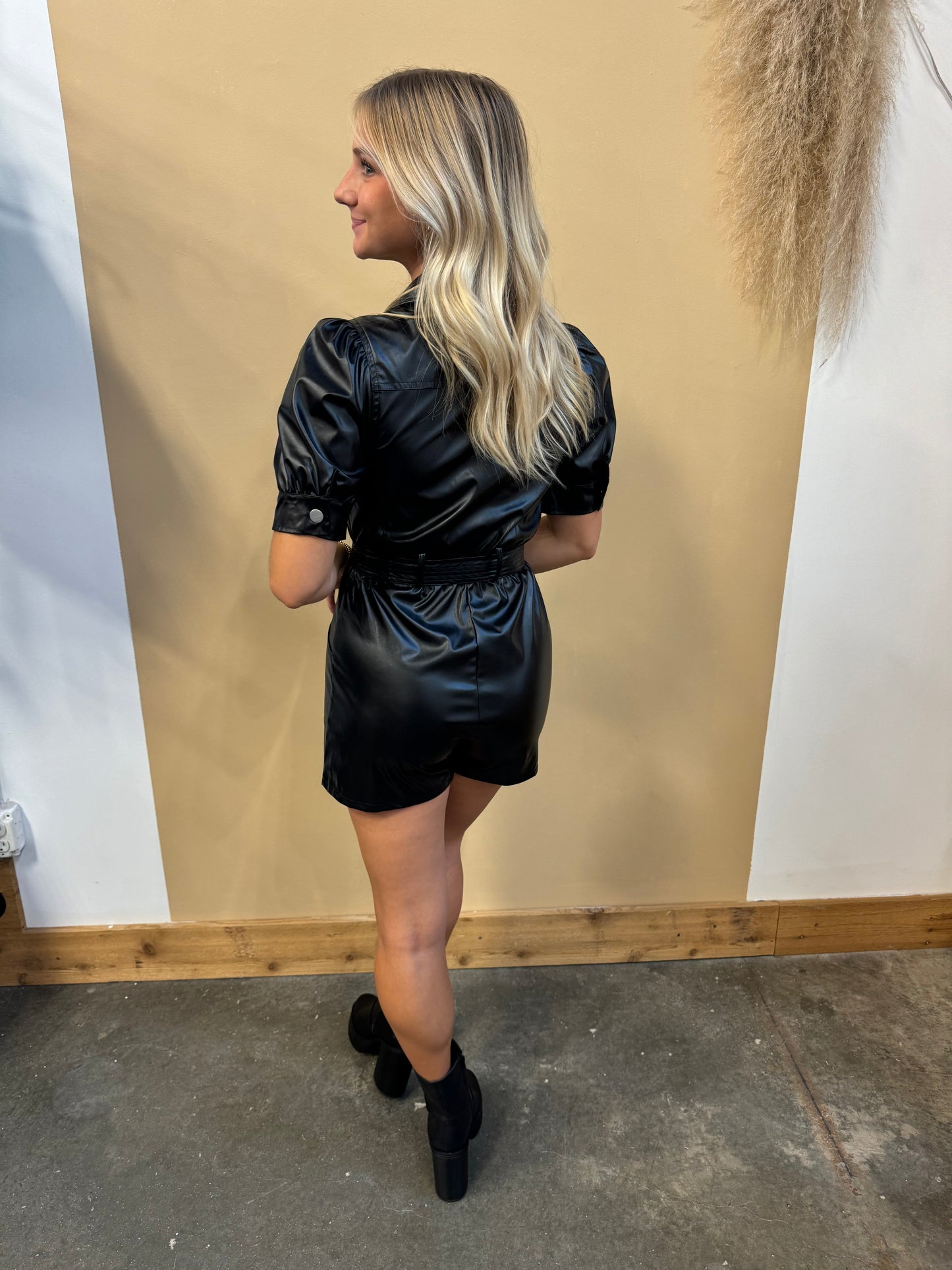 Jessica Pleather Romper