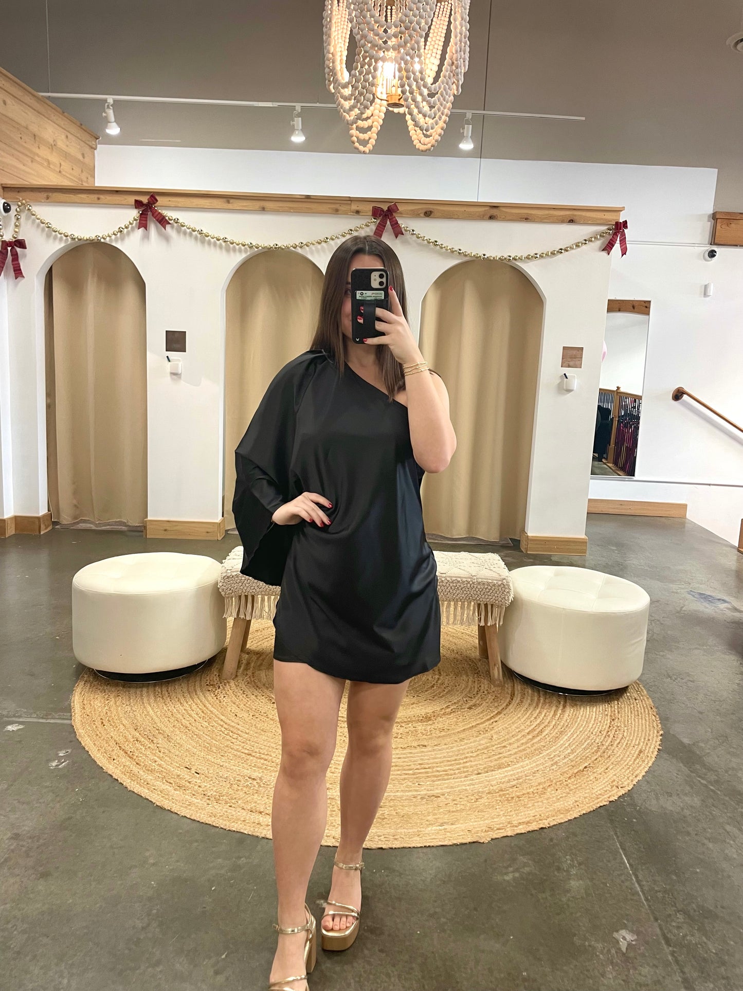 Britt Satin Drape Dress