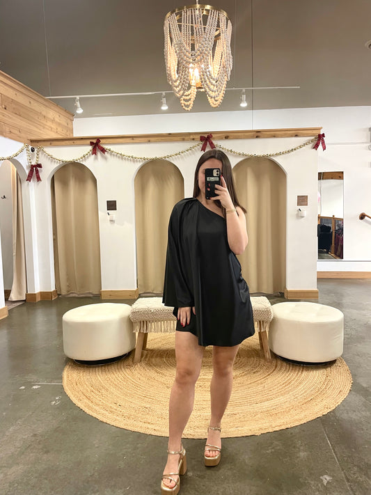 Britt Satin Drape Dress