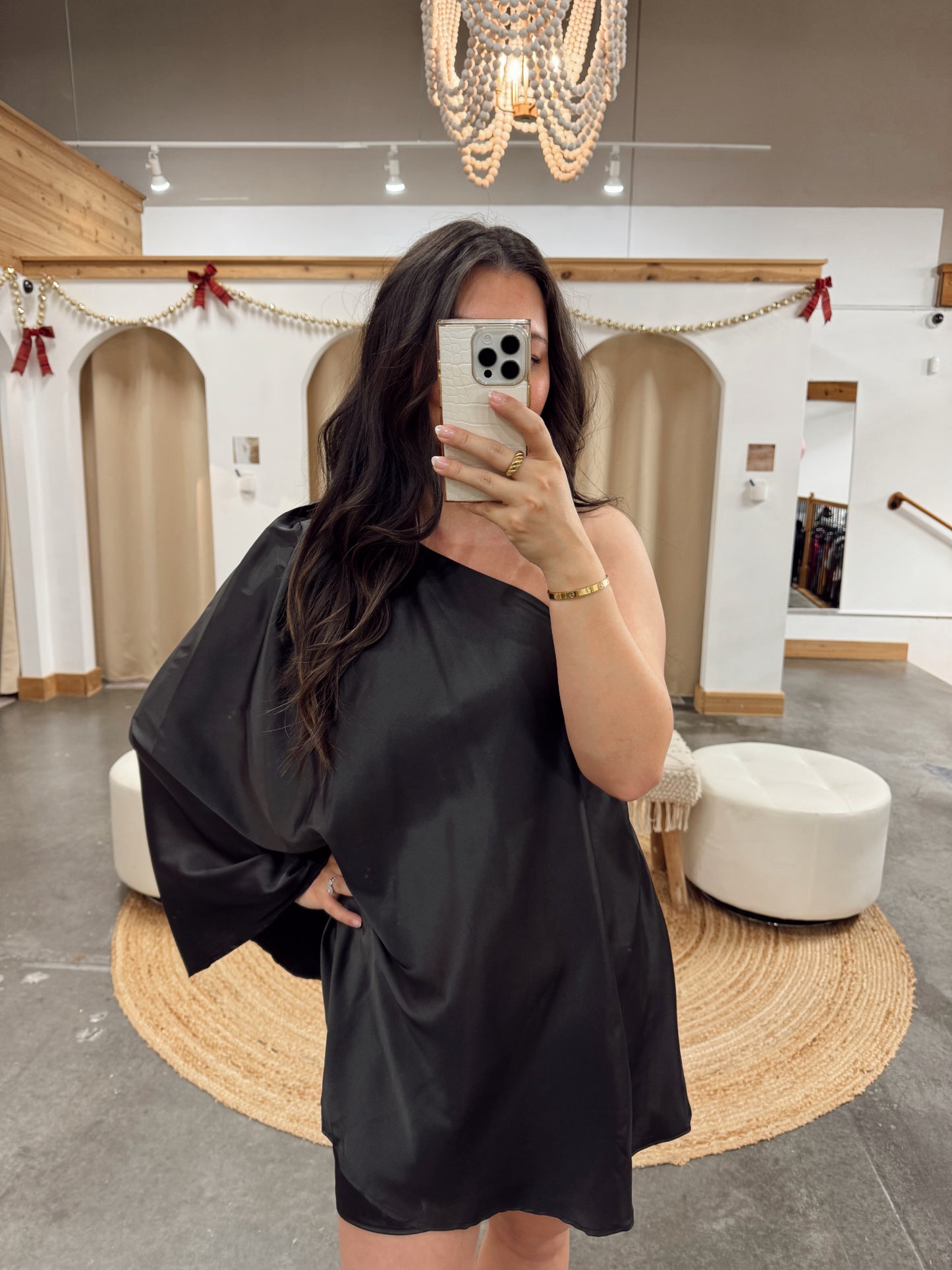 Britt Satin Drape Dress