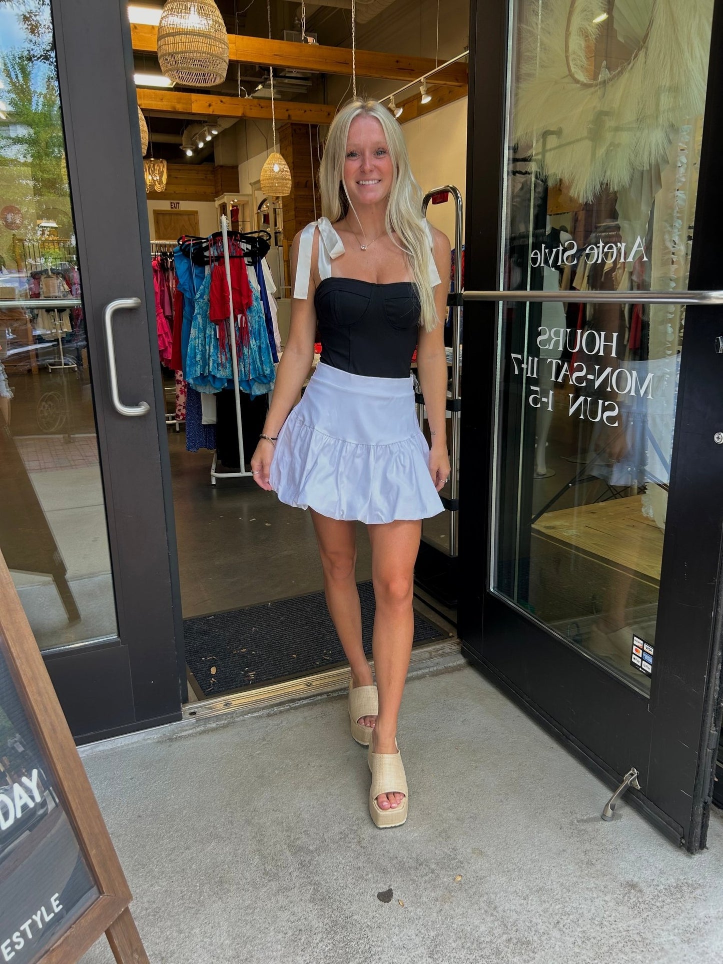 Olivia Stretch Bubble Skirt - Arete Style