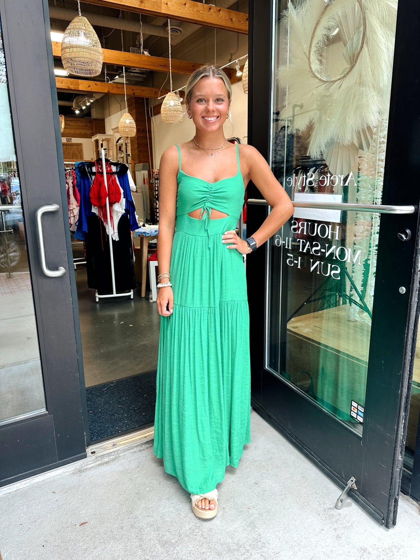 Paradise Green Maxi Dress - Arete Style