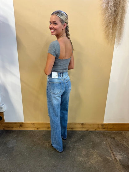 Ultra High Rise 90's Straight Leg Jeans - Arete Style