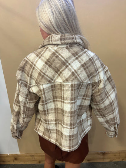 Plaid Button Up Jacket - Arete Style