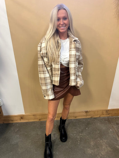 Plaid Button Up Jacket - Arete Style